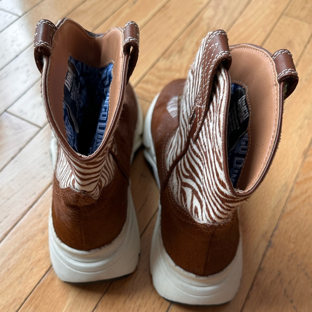 Dingo Safari calf hair, zebra print cowboy boots - Picture 3 of 7